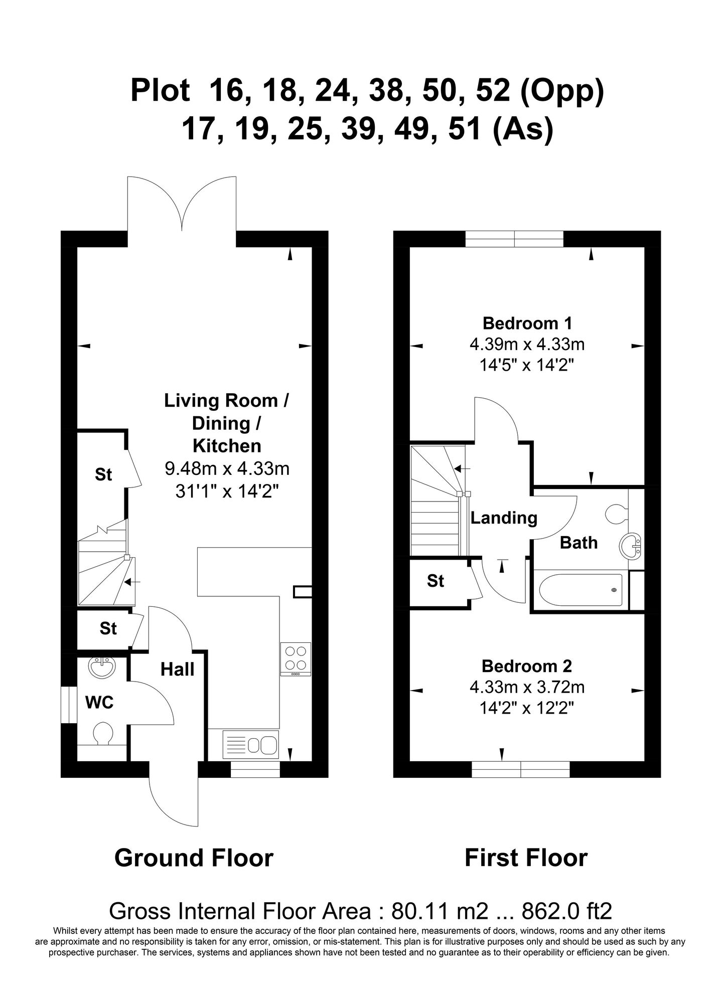 Floorplan of 2 bedroom  Property for sale, Burgess Hill, West Sussex, RH15