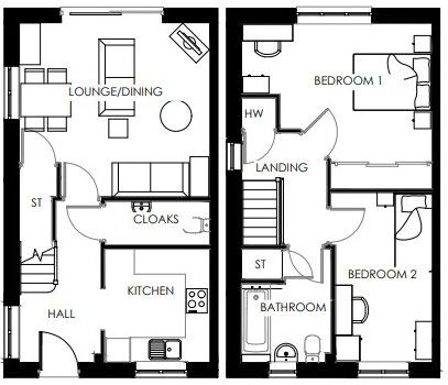 Floorplan of 2 bedroom  Property for sale, Manston, Ramsgate, Kent, CT12