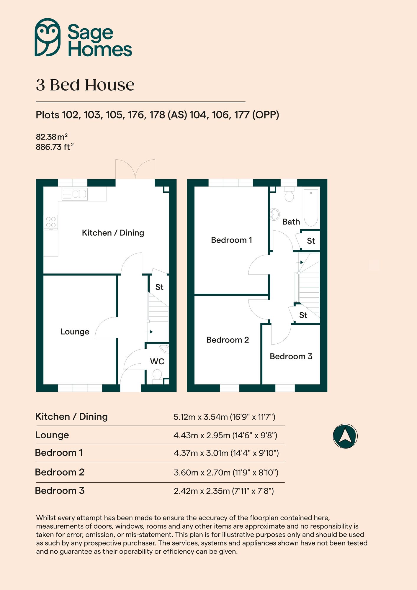 Floorplan of 3 bedroom  Property for sale, Howden, Goole, East Riding of Yorkshire, DN14