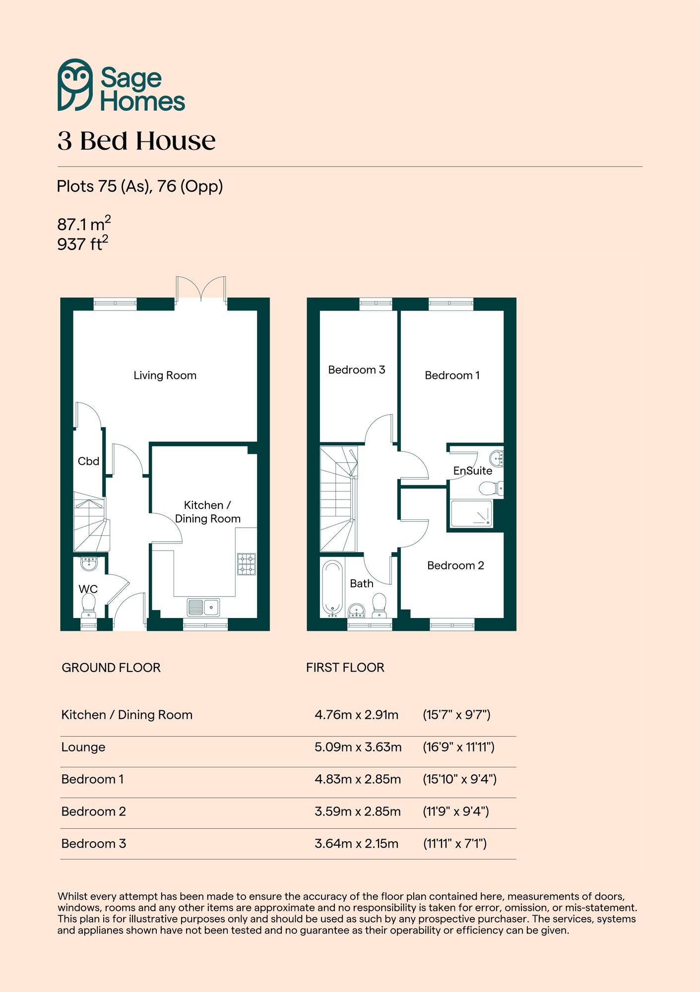 Floorplan of 3 bedroom  Property for sale, Louth, Lincolnshire, LN11