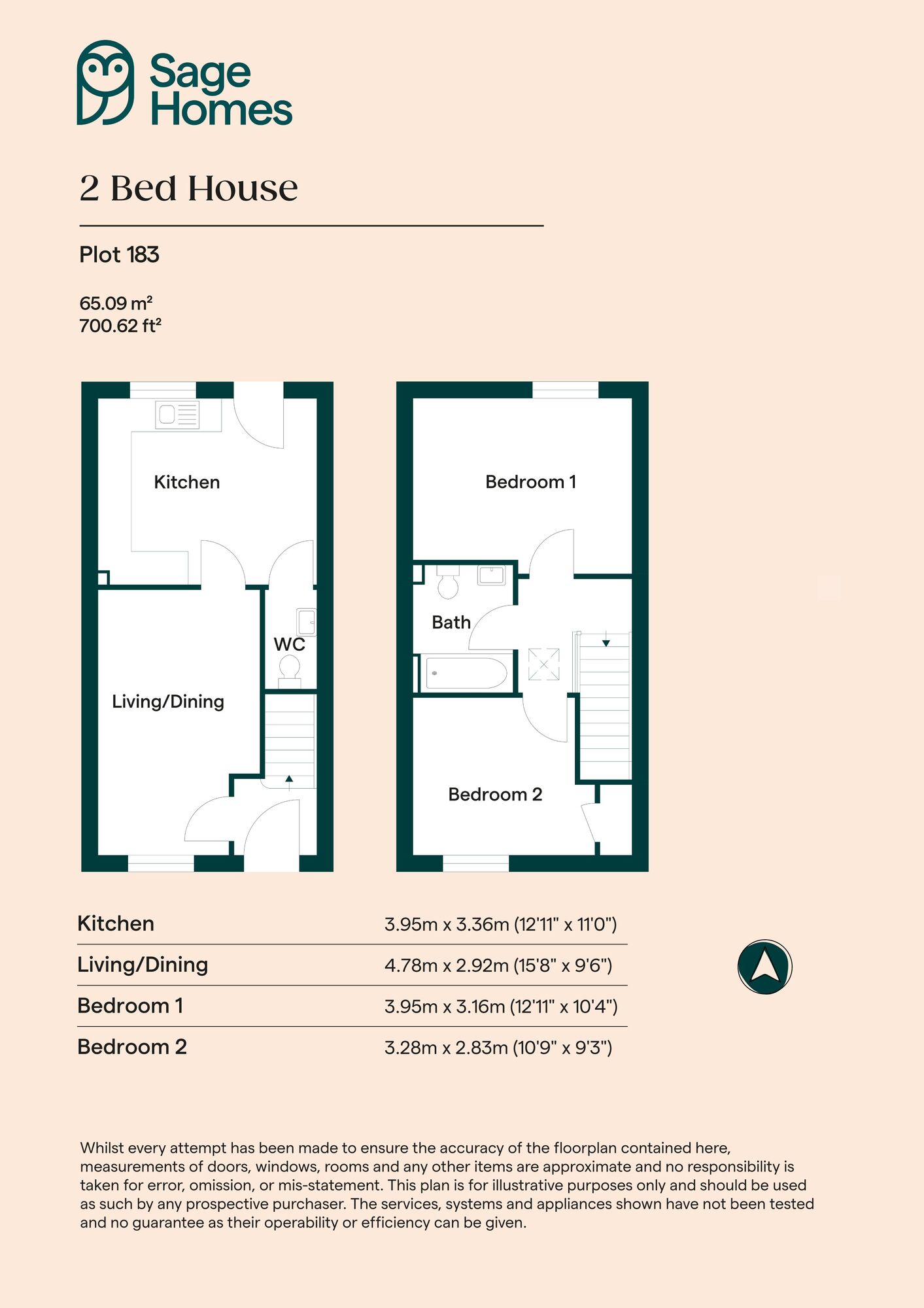 Floorplan of 2 bedroom  Property for sale, Chesterfield, Derbyshire, S41