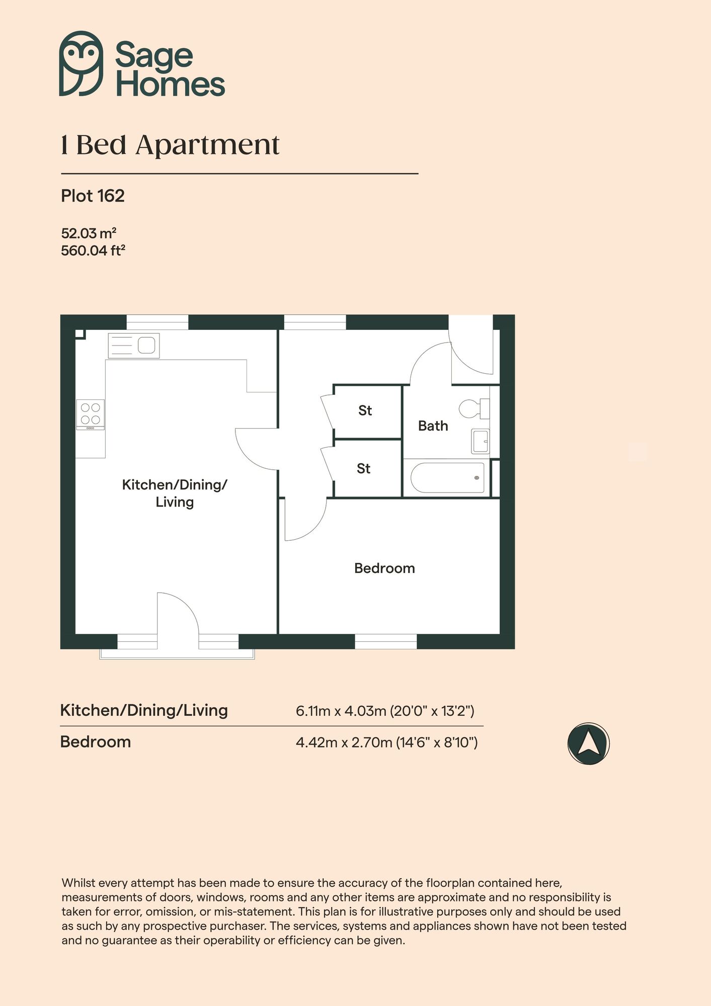 Floorplan of 1 bedroom  Property for sale, Crowthorne, Berkshire, RG45