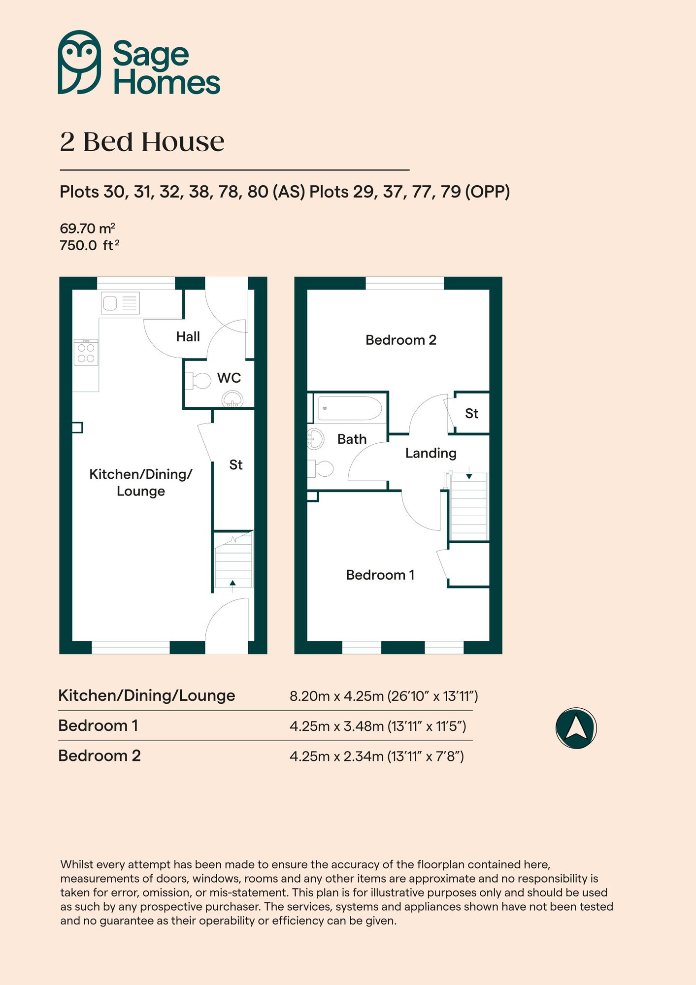 Floorplan of 2 bedroom  Property for sale, Barton Seagrave, Kettering, Northamptonshire, NN15