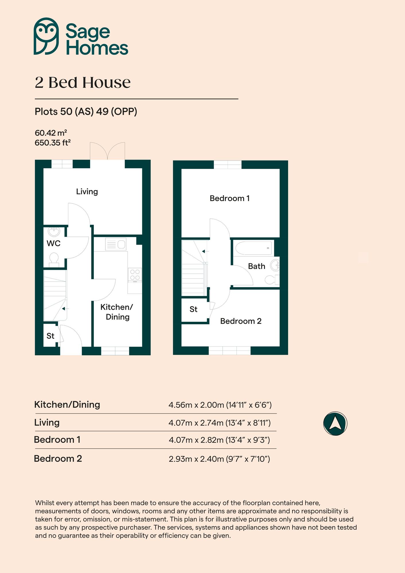 Floorplan of 2 bedroom  Property for sale, Louth, Lincolnshire, LN11