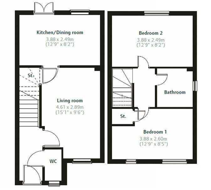 Floorplan of 2 bedroom  Property for sale, Burton on Trent, West Midlands, DE13