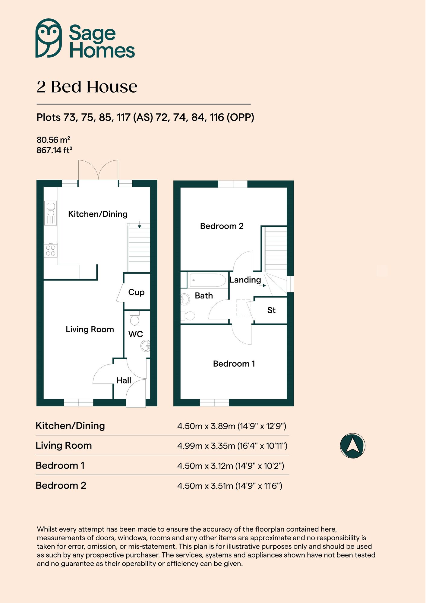 Floorplan of 2 bedroom  Property for sale, Red Lodge, Bury St Edmunds, Suffolk, IP28