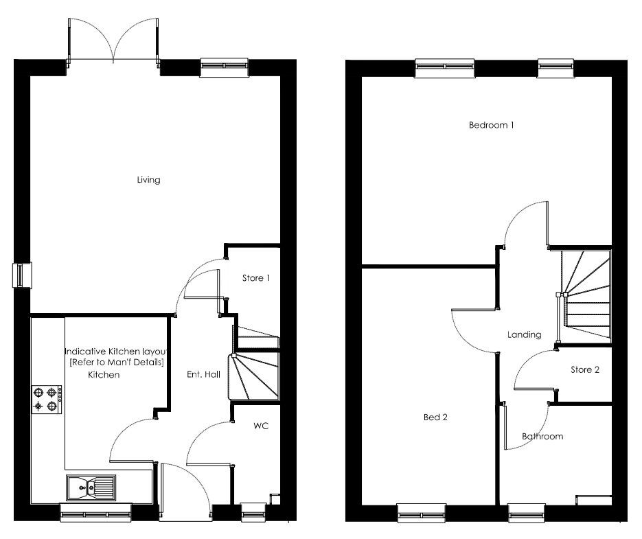 Floorplan of 2 bedroom  Property for sale, Lydney, Forest of Dean, Gloucestershire, GL15