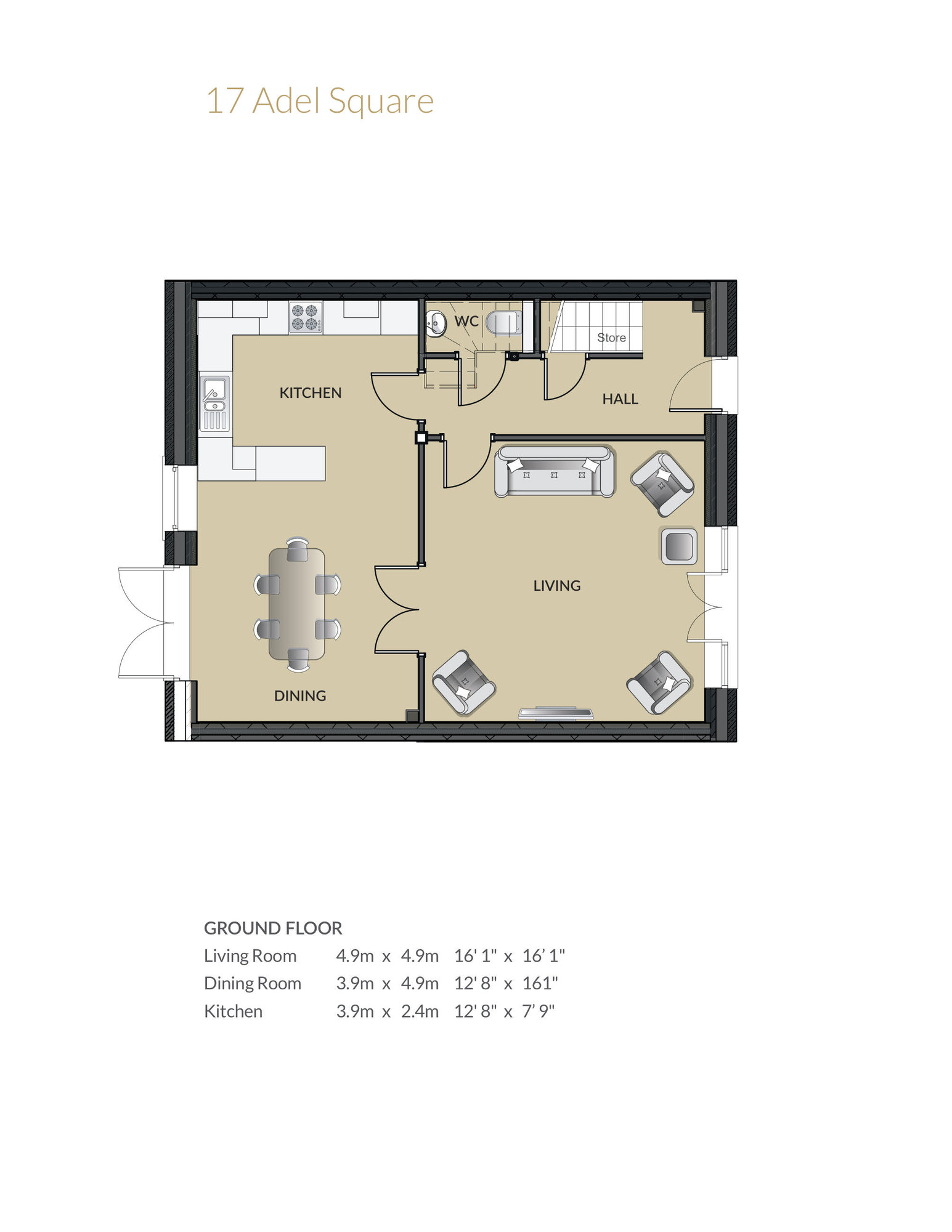 Floorplan of 3 bedroom Semi Detached House for sale, EastMoor Lane, Adel, Leeds, LS16