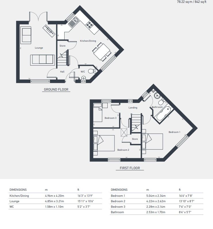 Floorplan of 3 bedroom Semi Detached House for sale, Colliery Way, Bilsthorpe, Nottinghamshire, NG22