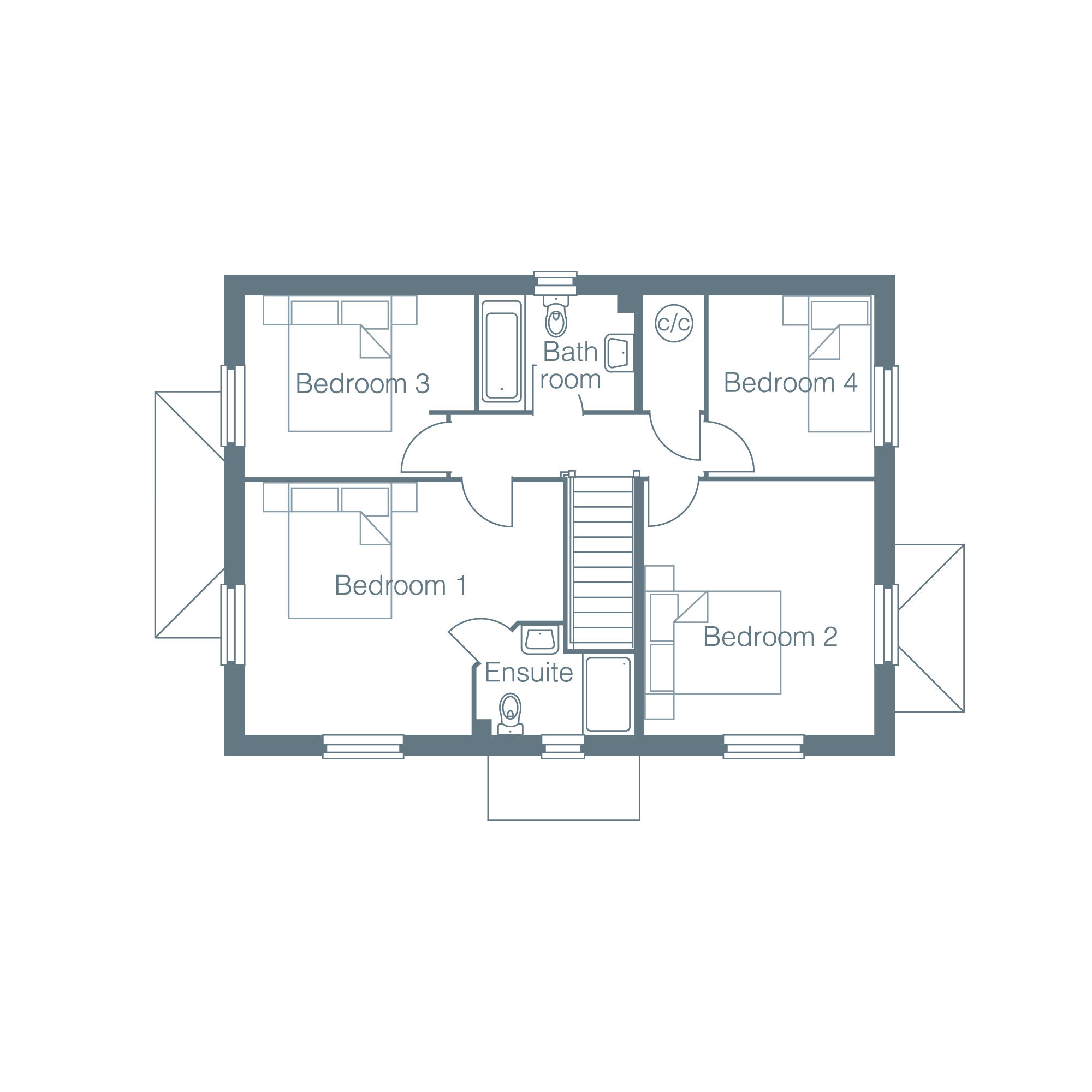 Floorplan of 4 bedroom Detached House for sale, Cross Road, Walmer, Kent, CT14