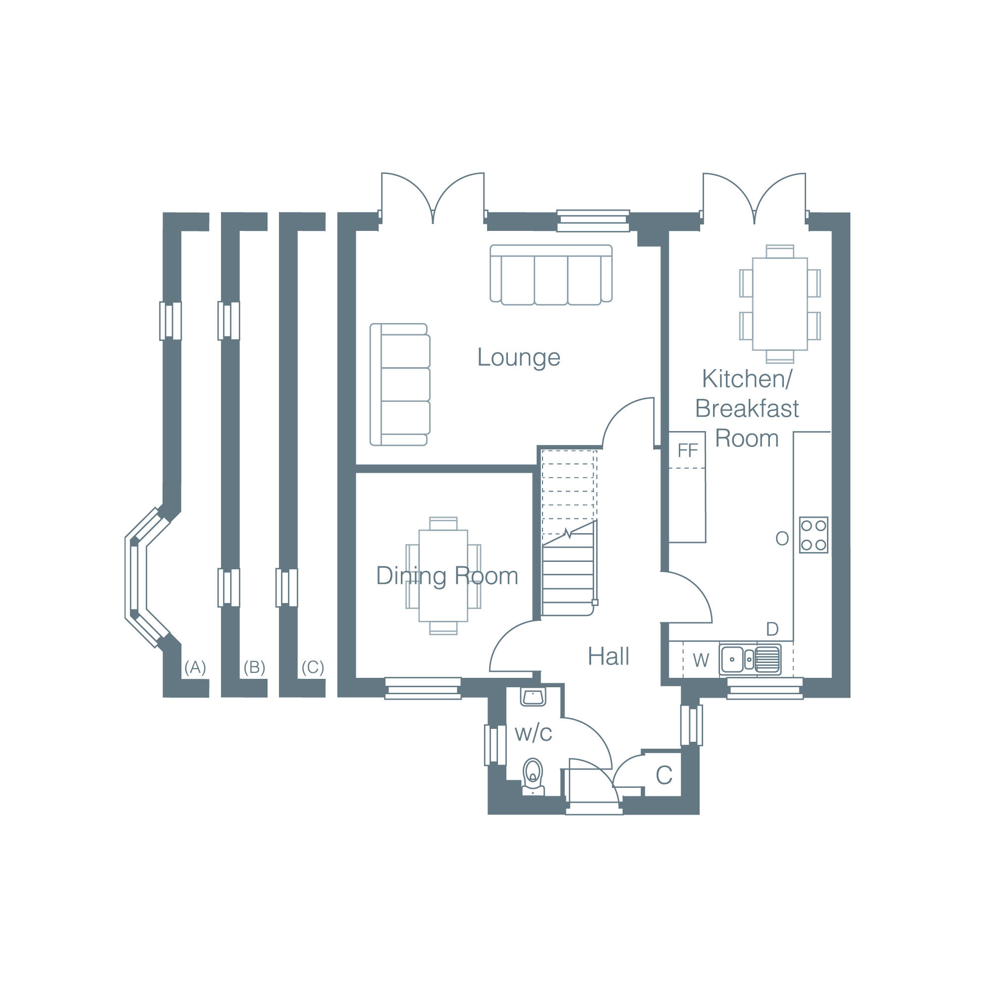 Floorplan of 4 bedroom Detached House for sale, Cross Road, Walmer, Kent, CT14