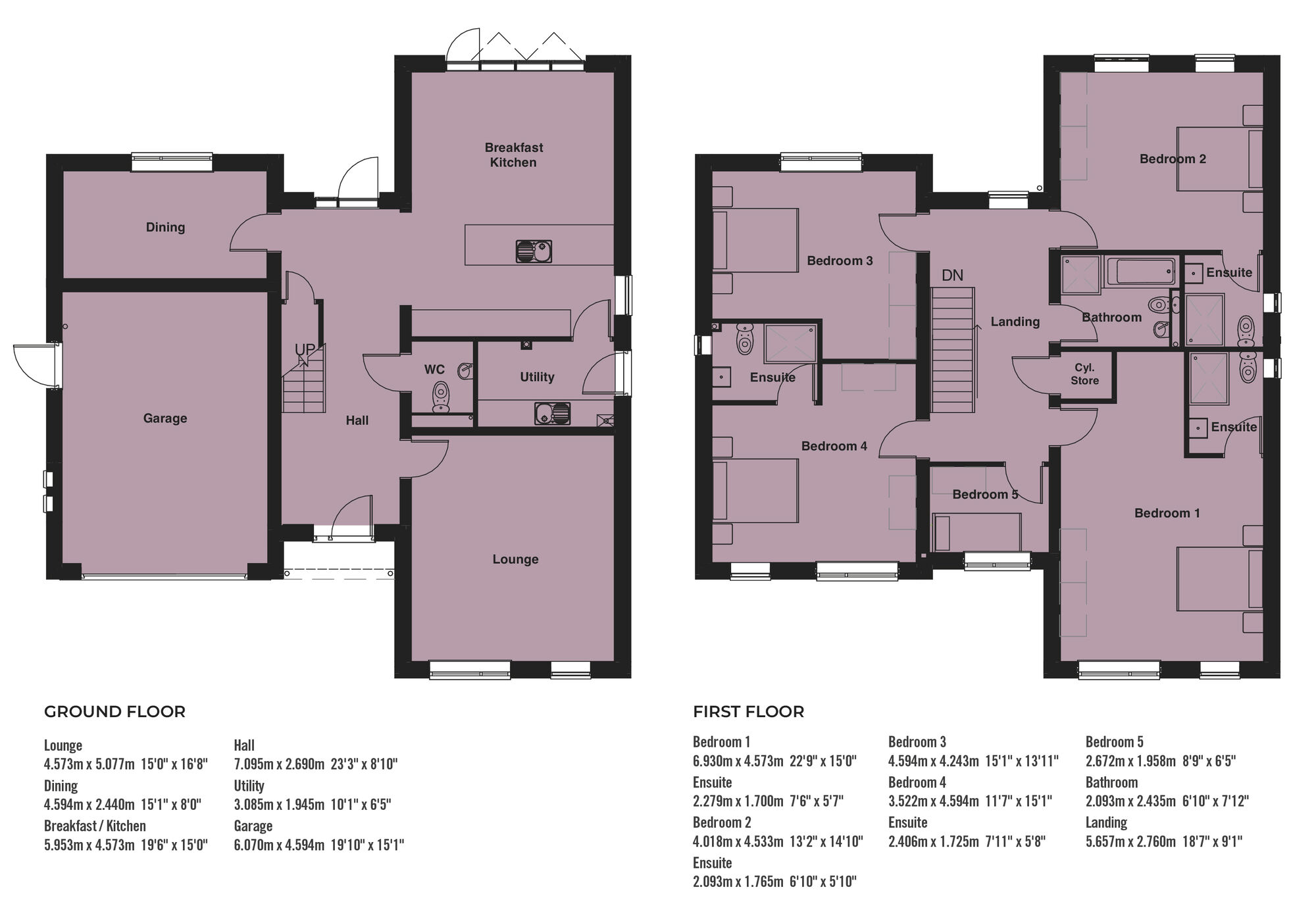 Floorplan of 5 bedroom Detached House for sale, Plot 65, The Meadows, High Leven, TS15