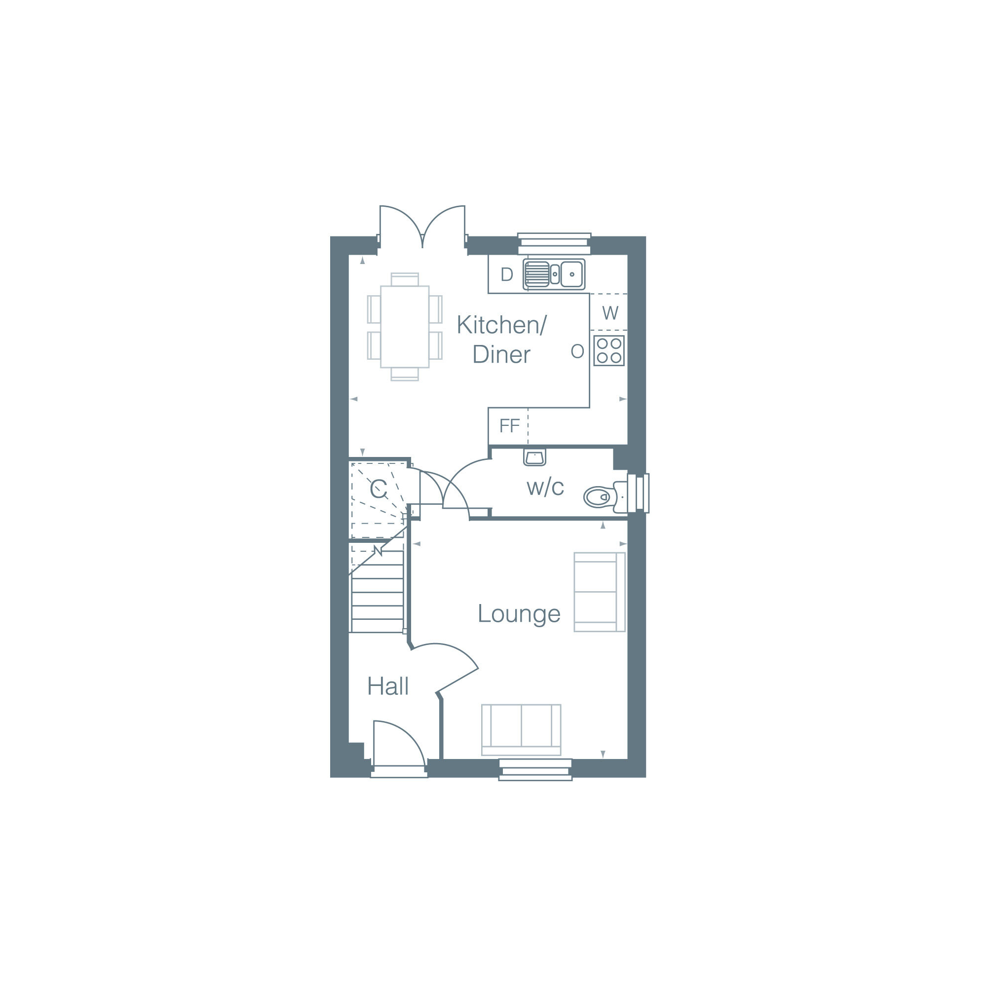 Floorplan of 3 bedroom Semi Detached House for sale, London Road, Sholden, Kent, CT14