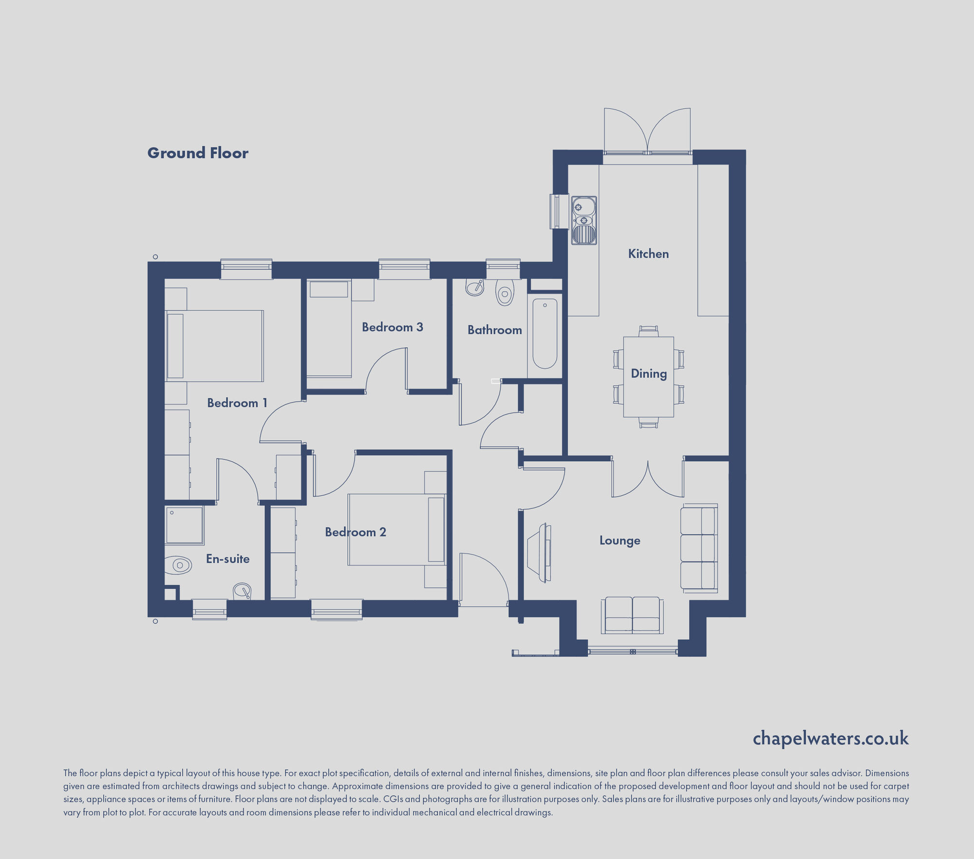 Floorplan of 3 bedroom Detached Bungalow for sale, Tylden Road, Rhodesia, Nottinghamshire, S80