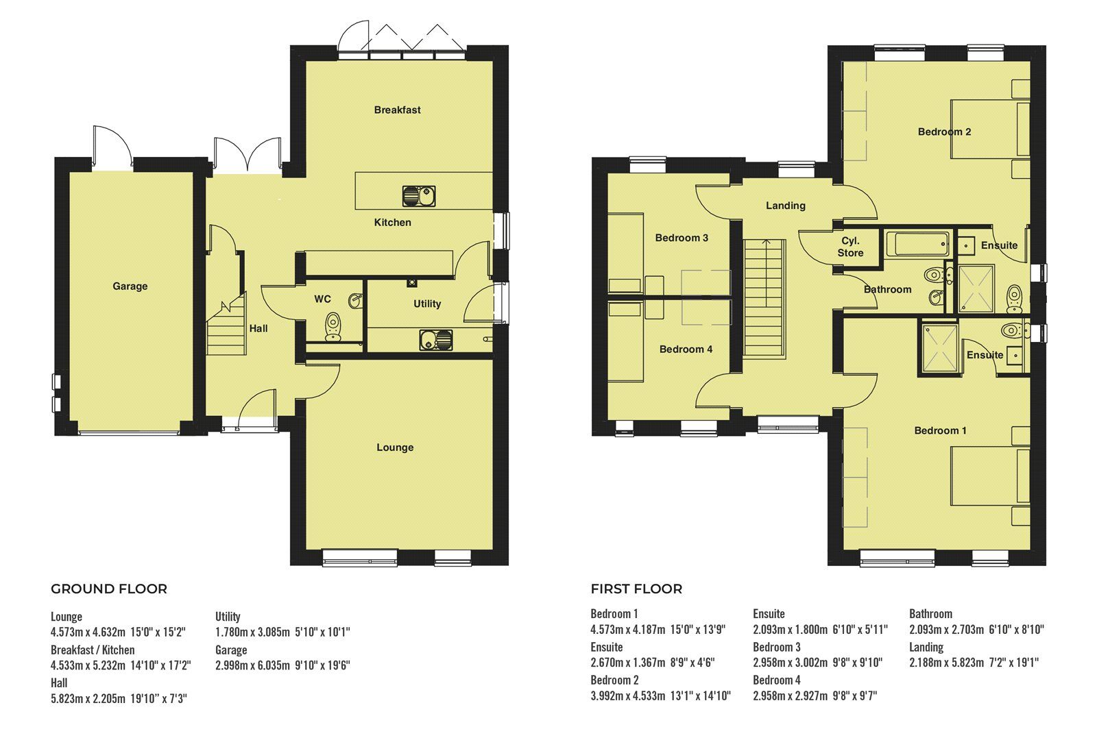 Floorplan of 4 bedroom Detached House for sale, Plot 15, The Meadows, High Leven, TS15