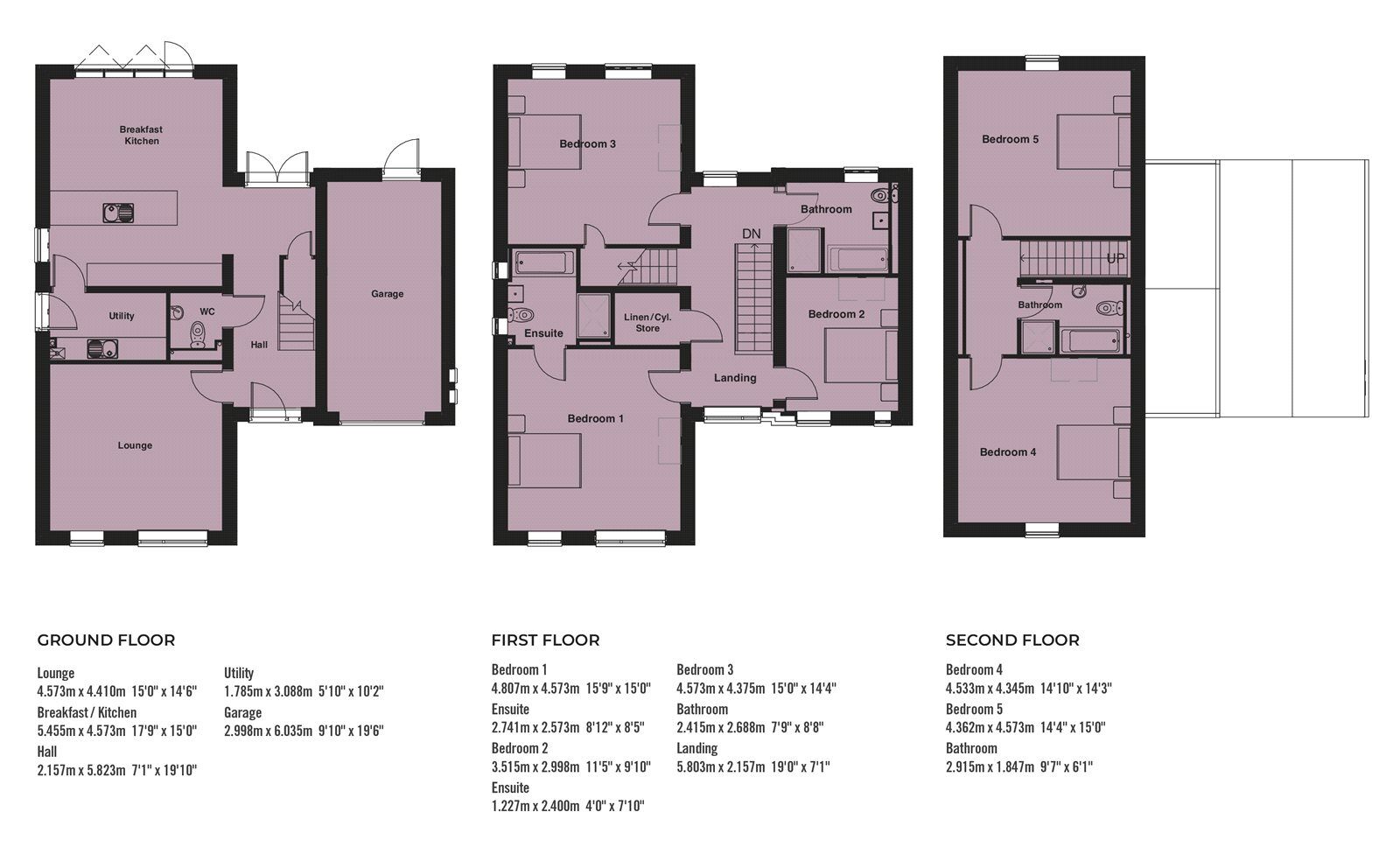 Floorplan of 5 bedroom Detached House for sale, Plot 38, The Meadows, High Leven, TS15