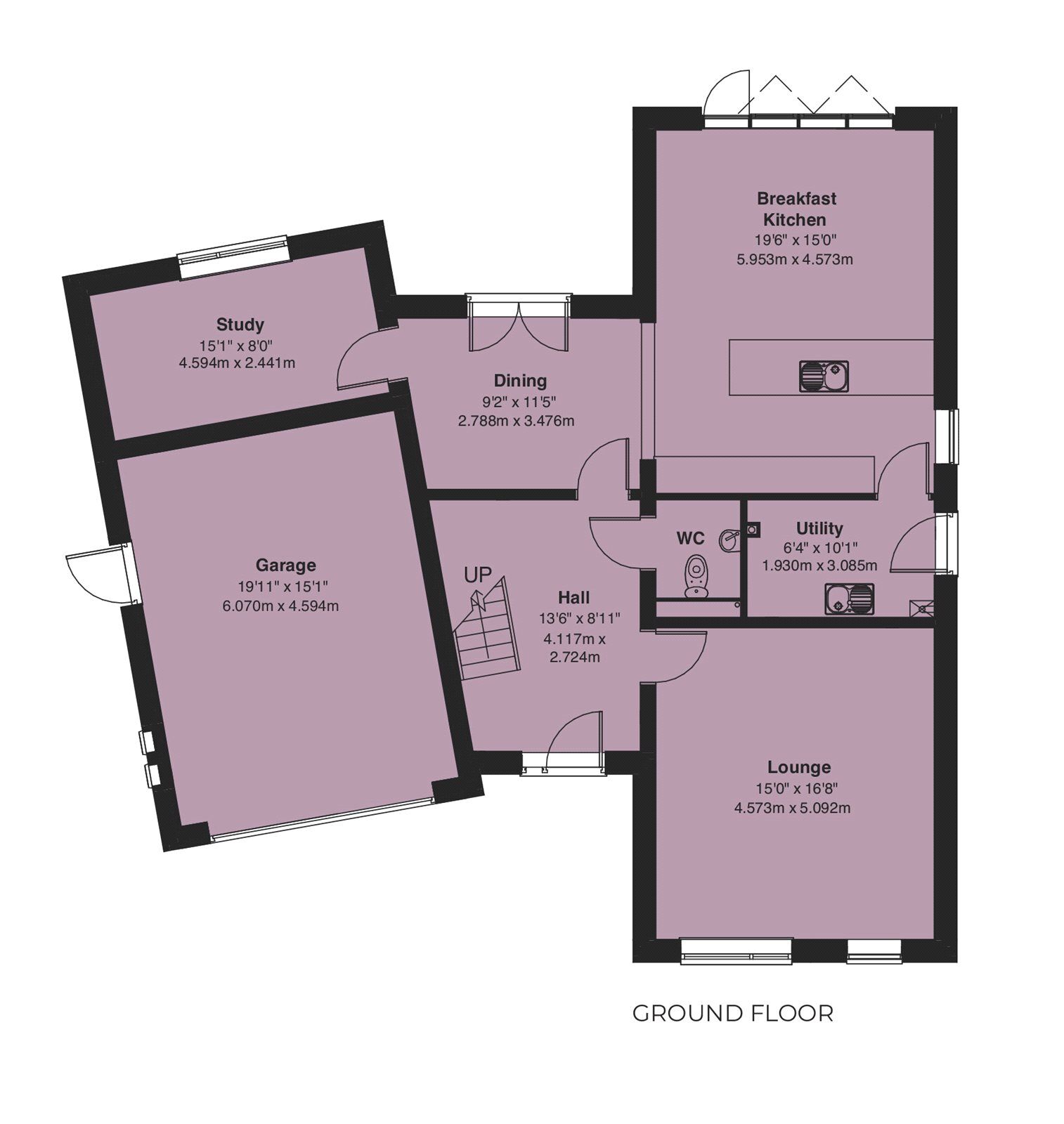 Floorplan of 5 bedroom Detached House for sale, Plot 63, The Meadows, High Leven, TS15