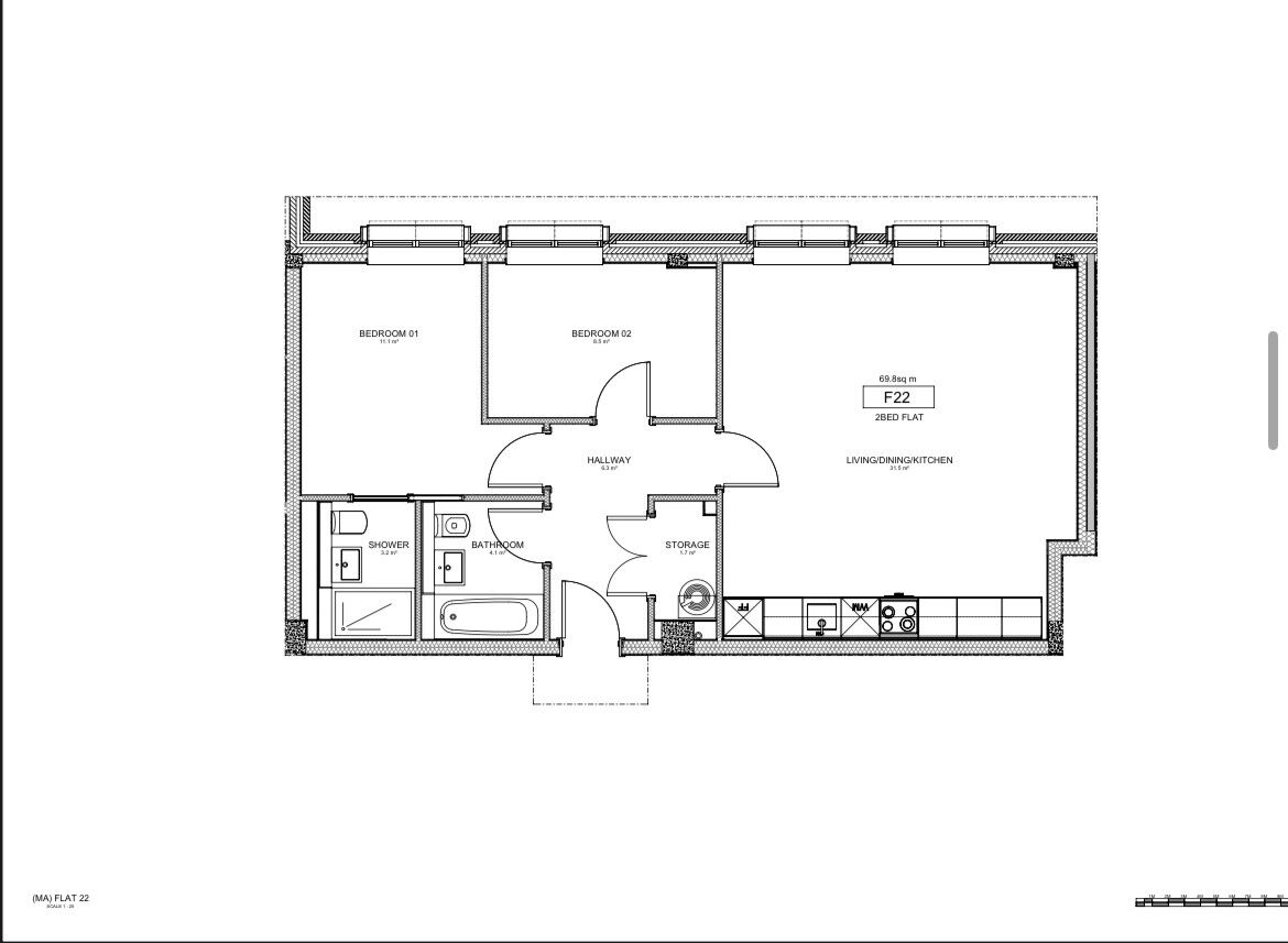 Floorplan of 2 bedroom  Flat for sale, Stafford Road, Wallington, SM6