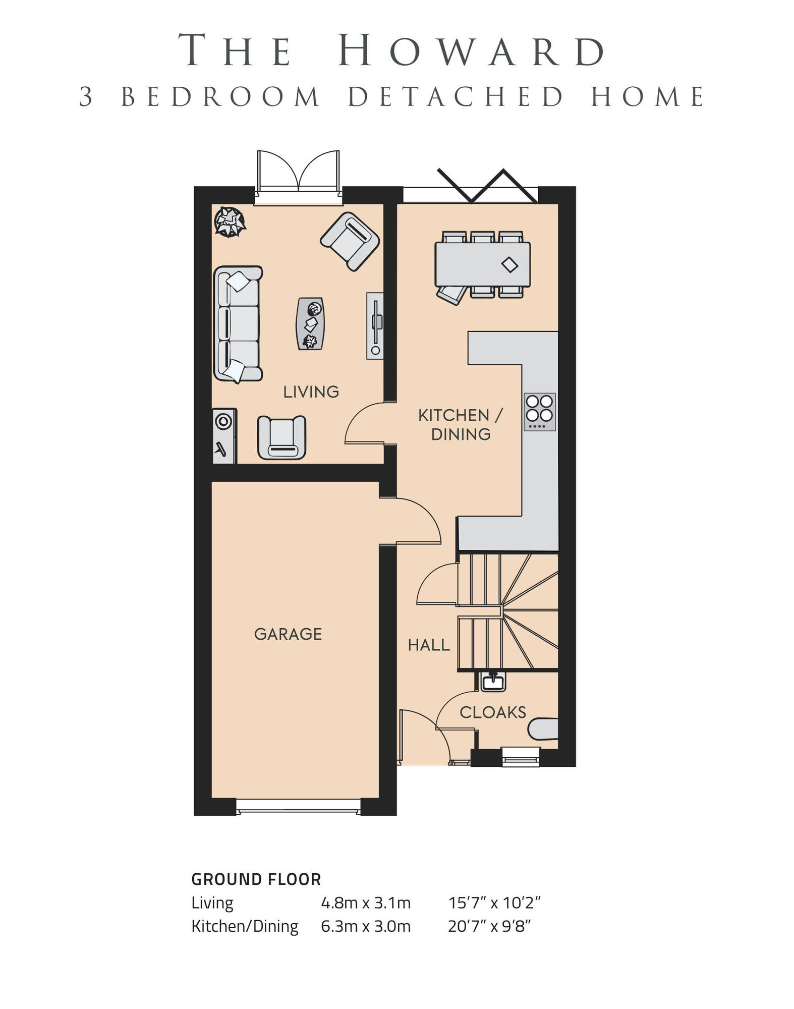 Floorplan of 3 bedroom Detached House for sale, Hardwick Grange, Salters Lane, Sedgefield, TS21